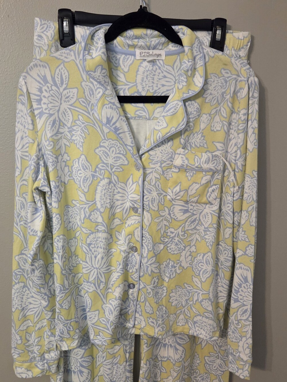 PJ Salvage Womens Electric Lime Beautiful Life Floral Print Pajama Set. Sz M NWT - Picture 7 of 10